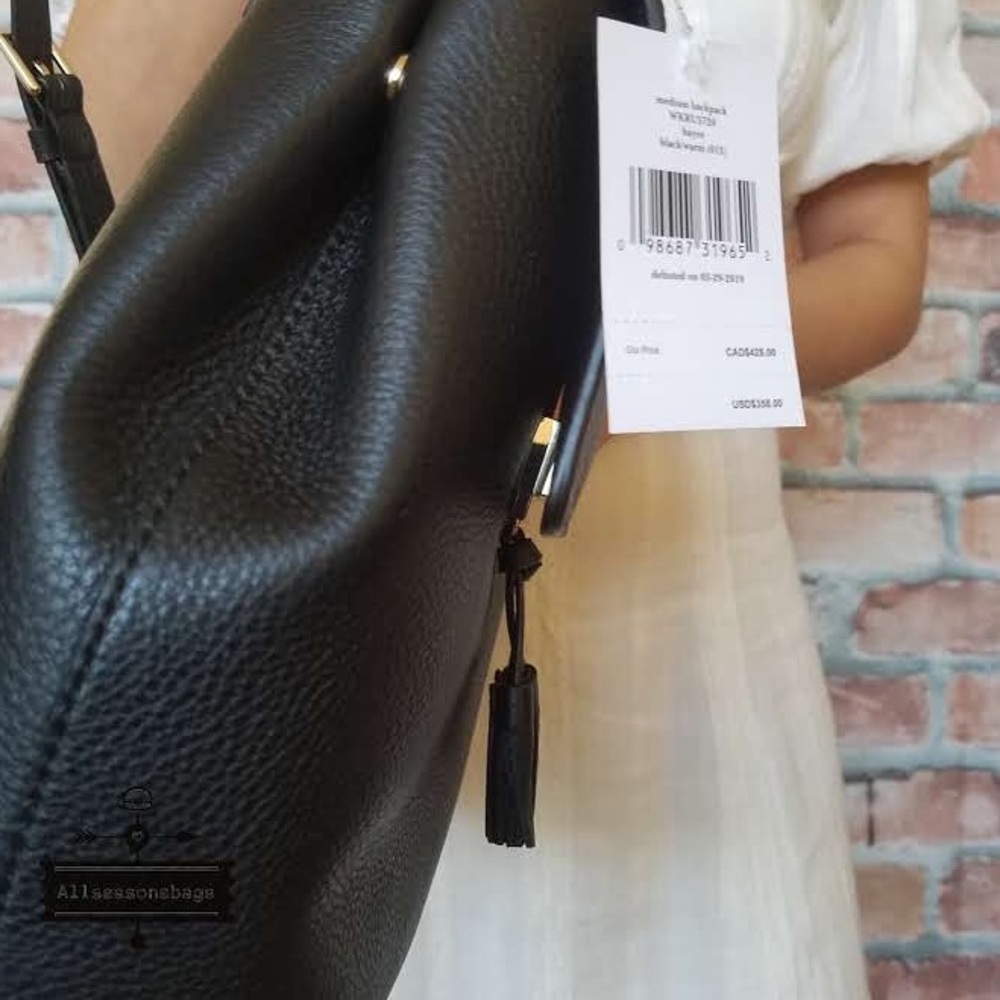 Kate spade medium Hayes flap backpack black bag - Picture 7 of 8